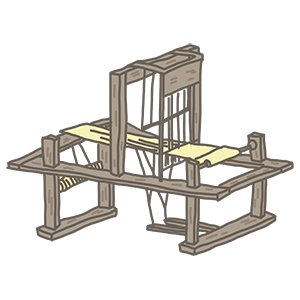 人力の機織り機イラスト