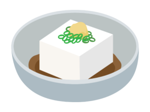 飾ってる豆腐のイラスト