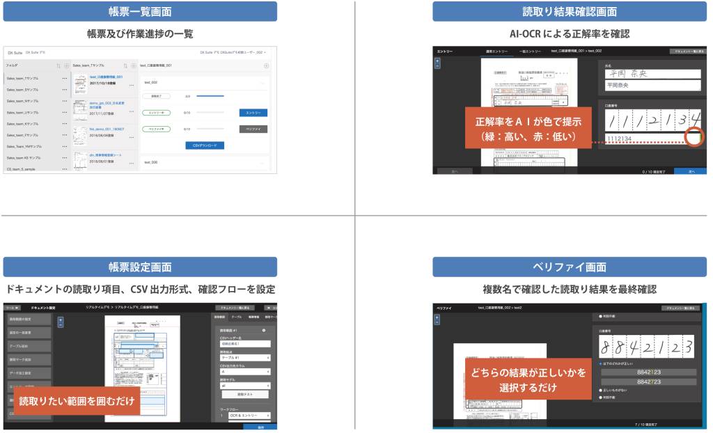 視覚的・直感的なインターフェイス画面例